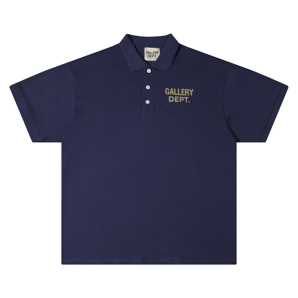 Gallery Dept T-Shirt Alphabet Slogan Lapel Short Sleeve Polo Shirt